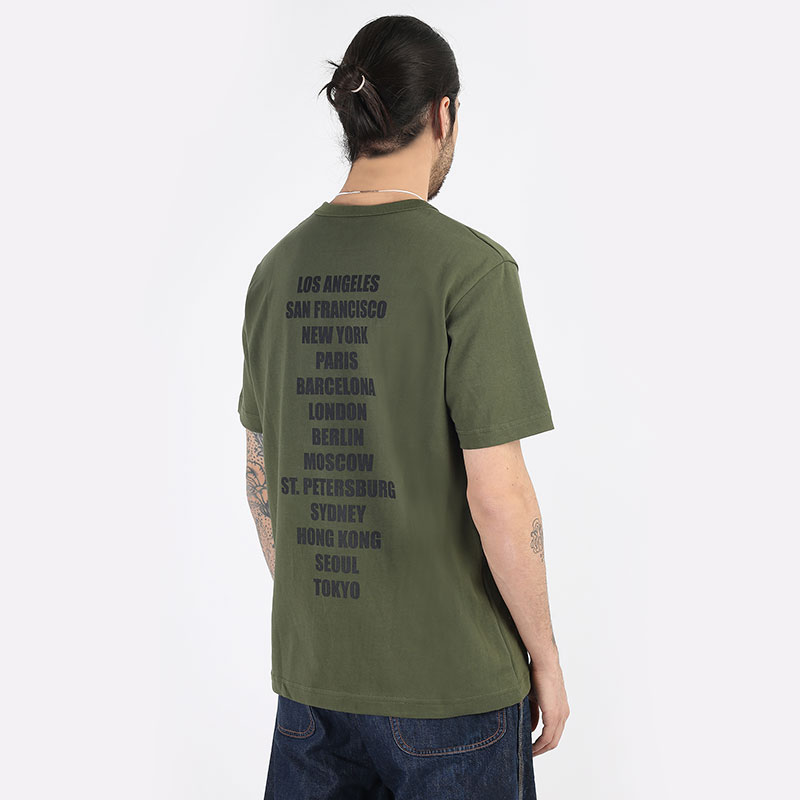 мужская зеленая футболка Alpha Industries x PLAYBOY World Tour Tee CTP51500C1-olive - цена, описание, фото 5